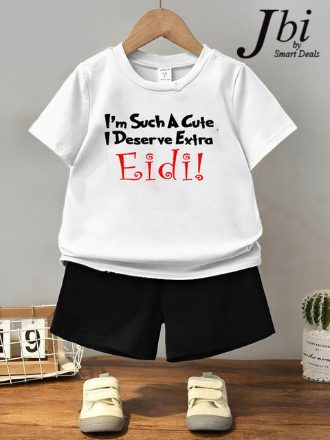 EID COLLECTION KIDS SUITS   T SHIRT+SHORT