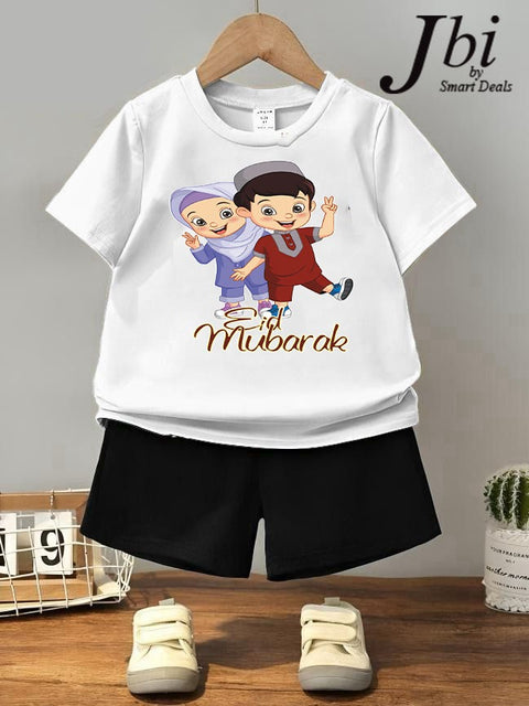 EID COLLECTION KIDS SUITS   T SHIRT+SHORT