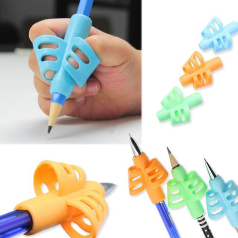 Children Pencil Holder Tools Silicone Two Finger Ergonomic Posture Correction Tools Pencil Grip Writing Aid Grip