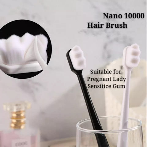 Ultra Fine Soft Toothbrush Nano Bristle Adult Tooth Brush Teeth Deep Cleaning Dental Oral Care Antibacterial Gum Health Hygiene Super Micro Toothbrushes For Sensitive Gums Fiber Thin Hair Whitening Superfine Thick Wave Bristled Cleansing Handle