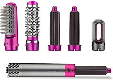 Hair Dryer Brush 5 In 1 Electric Blow Dryer Comb Hair Curling Wand Detachable Brush Kit Negative Ion Straightener Hair Curler - beautysweetie