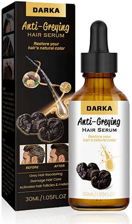 100% Original Anti Greying Hair Serum Ganoderma Nutrient Natural Darkening Serum Growth Oil For Women Men 30ml in pakistan Buy 1 Get 1 Free