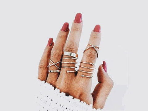 Knuckle Rings For Women Girl | 6 Pcs Finger Ring Set Best Selling Valentine’s Day Gift